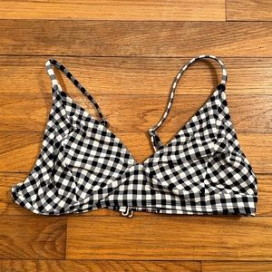 Black and White Gingham Bikini Top 👙